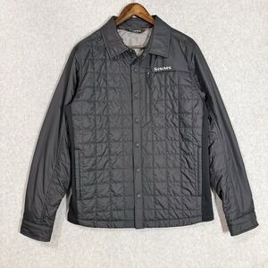 Simms Fall Run Hybrid Shacket Mens Medium Black Primaloft Insulated Fly Fishing